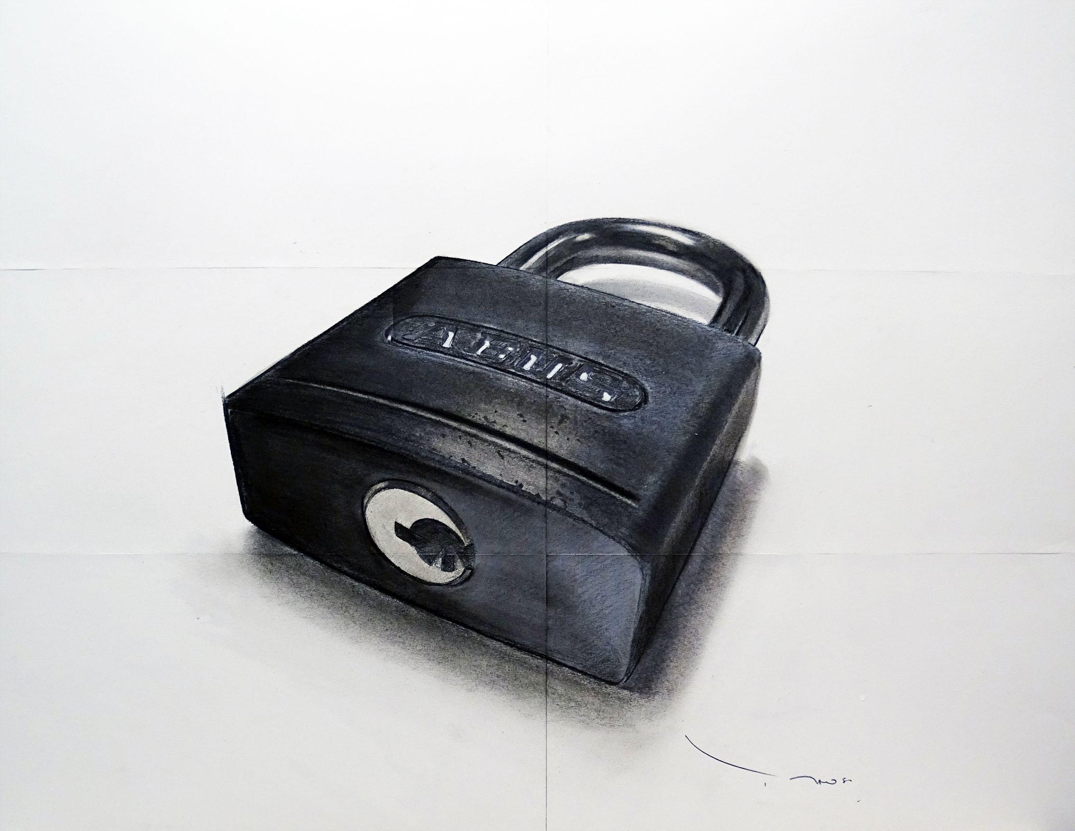 Abus, Zeichnung, Kohle auf Papier – Art von Tehos Frederic Camilleri