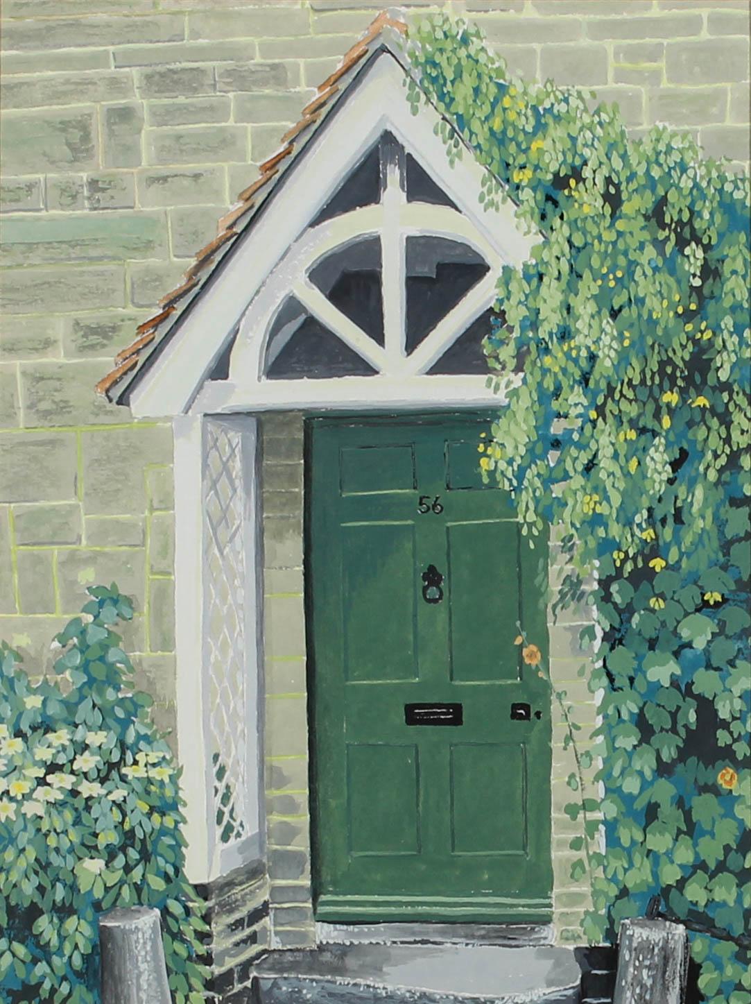 Mid 20th Century Gouache - The Green Door - Art by Unknown
