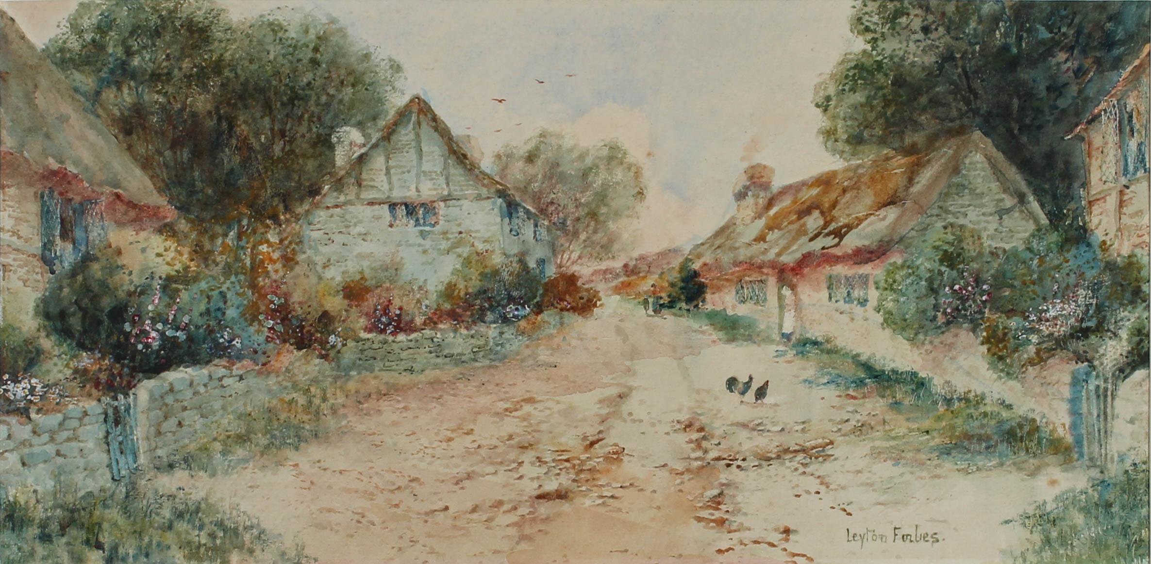 Leyton Forbes (fl.1900-1925) - Signed Watercolour, The Quiet Village For Sale 1