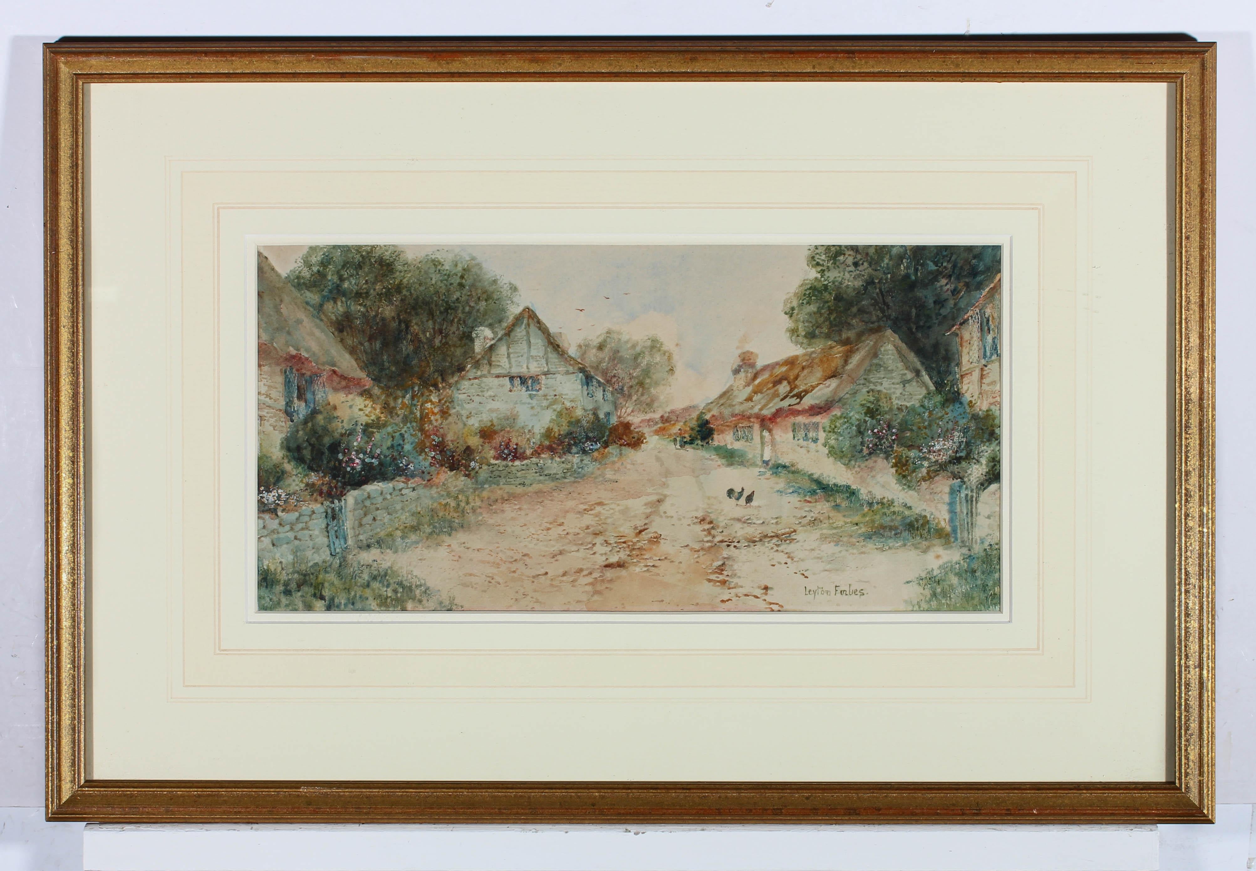 Leyton Forbes (fl.1900-1925) - Signed Watercolour, The Quiet Village For Sale 2