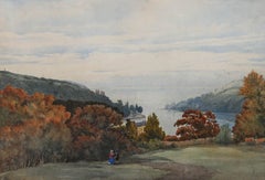 K.K - Framed Mid 19th Century Watercolour, View Over the Estuary