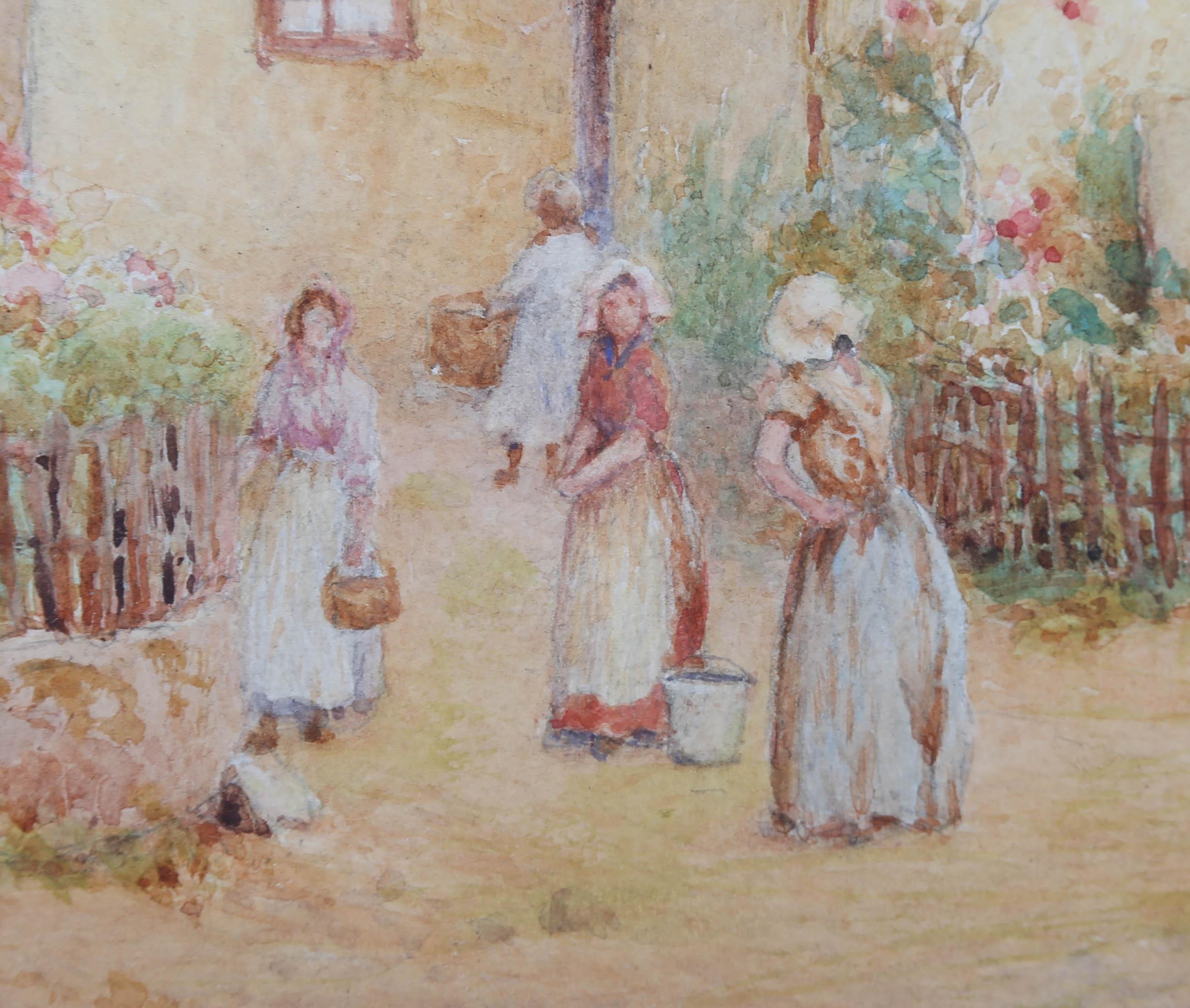 R. Christie Smith - Contemporary Watercolour, Young Cottage Maids For Sale 4