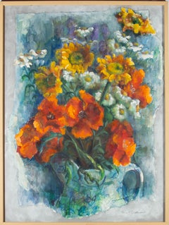 Fiona C. Goldbacher - Aquarelle du XXe siècle, Fleurs sauvages d'été