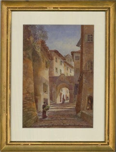 Used David Roberts - 1851 Watercolour, The Cobbled Street