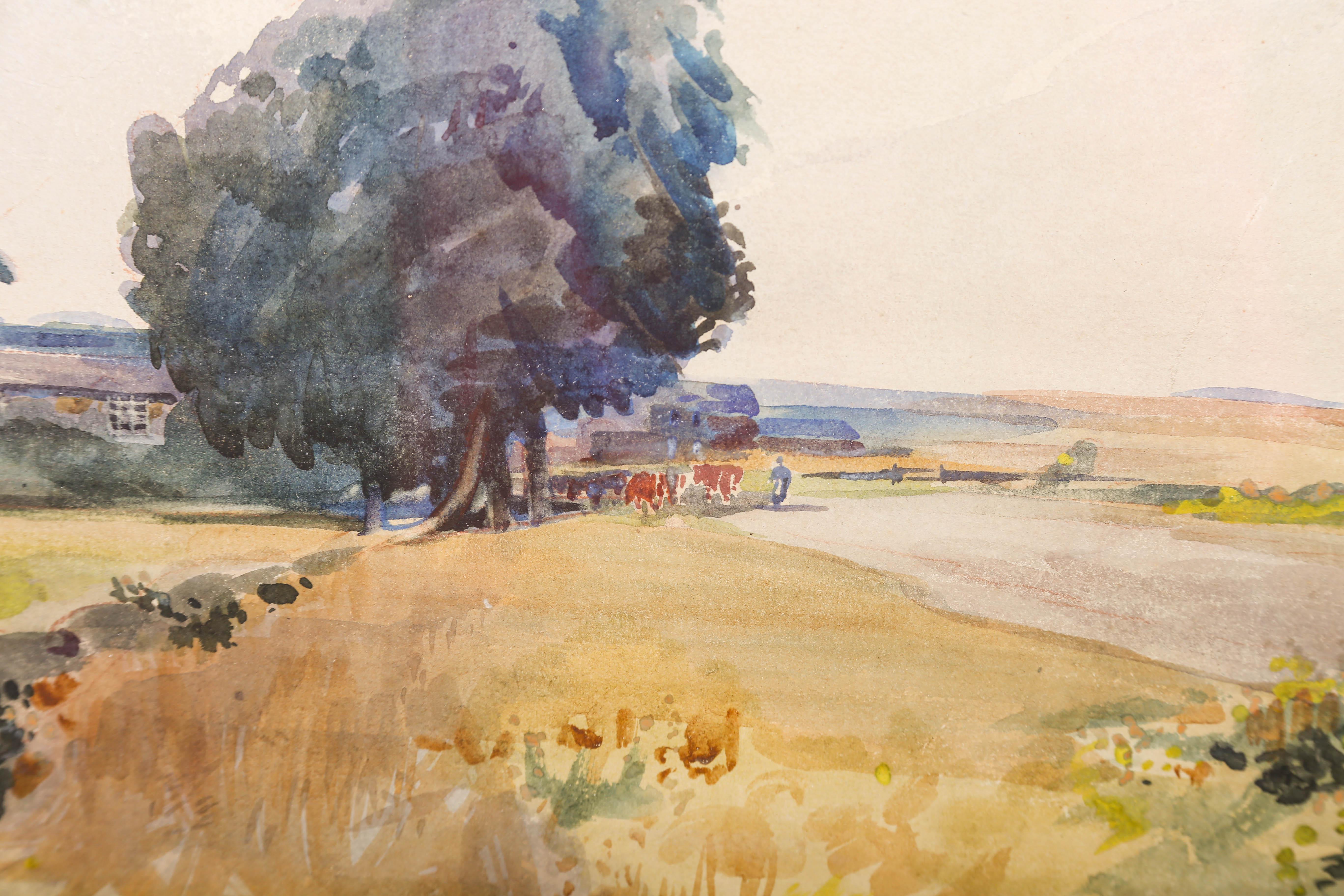 William Keeling (1860-1930) - Early 20th Century Watercolour, Country Farm For Sale 4