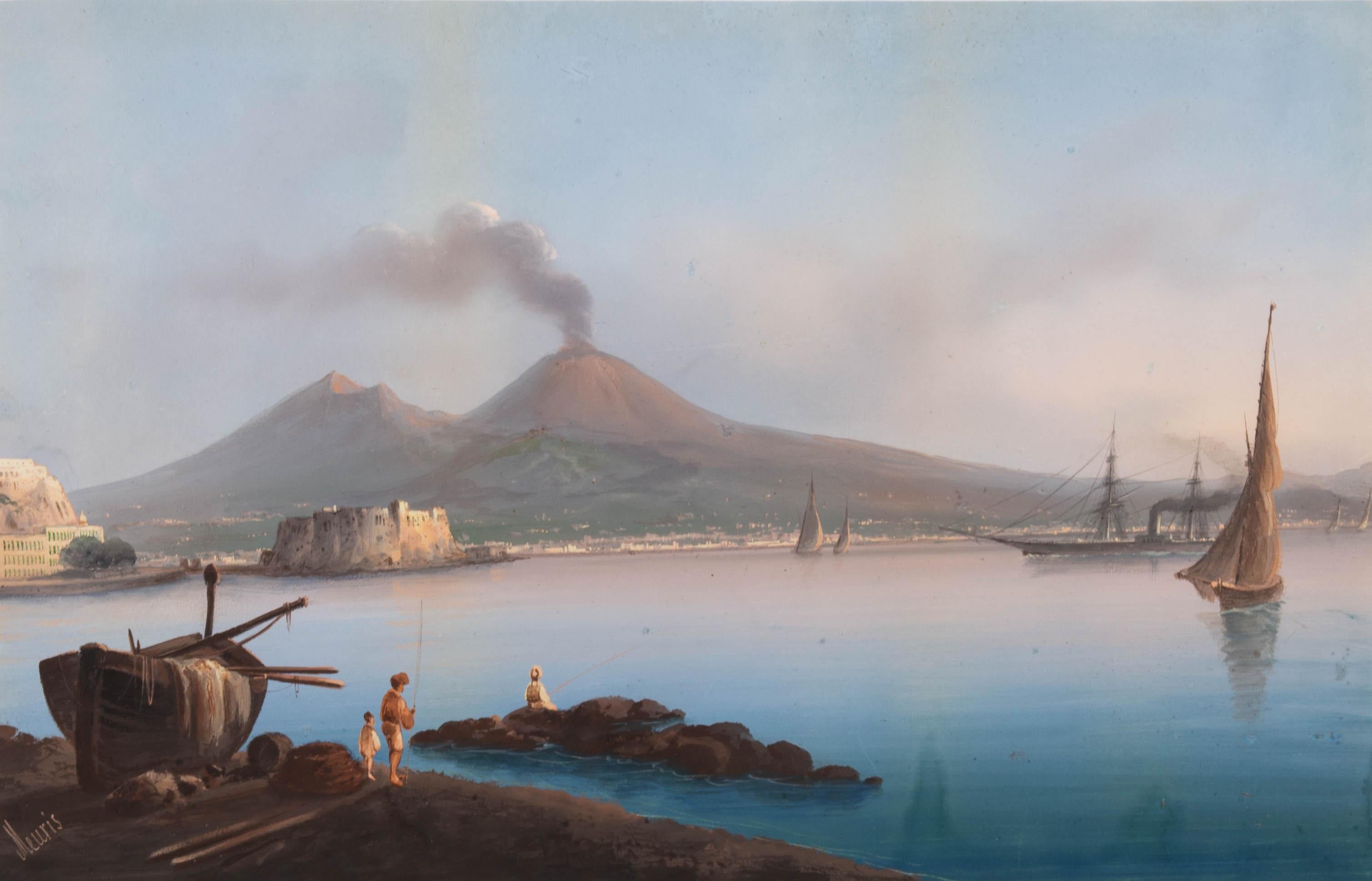 Emmanuel Meuris (1894-1969) - Early 20thC Gouache, Vesuvius, The Bay Of Naples 2