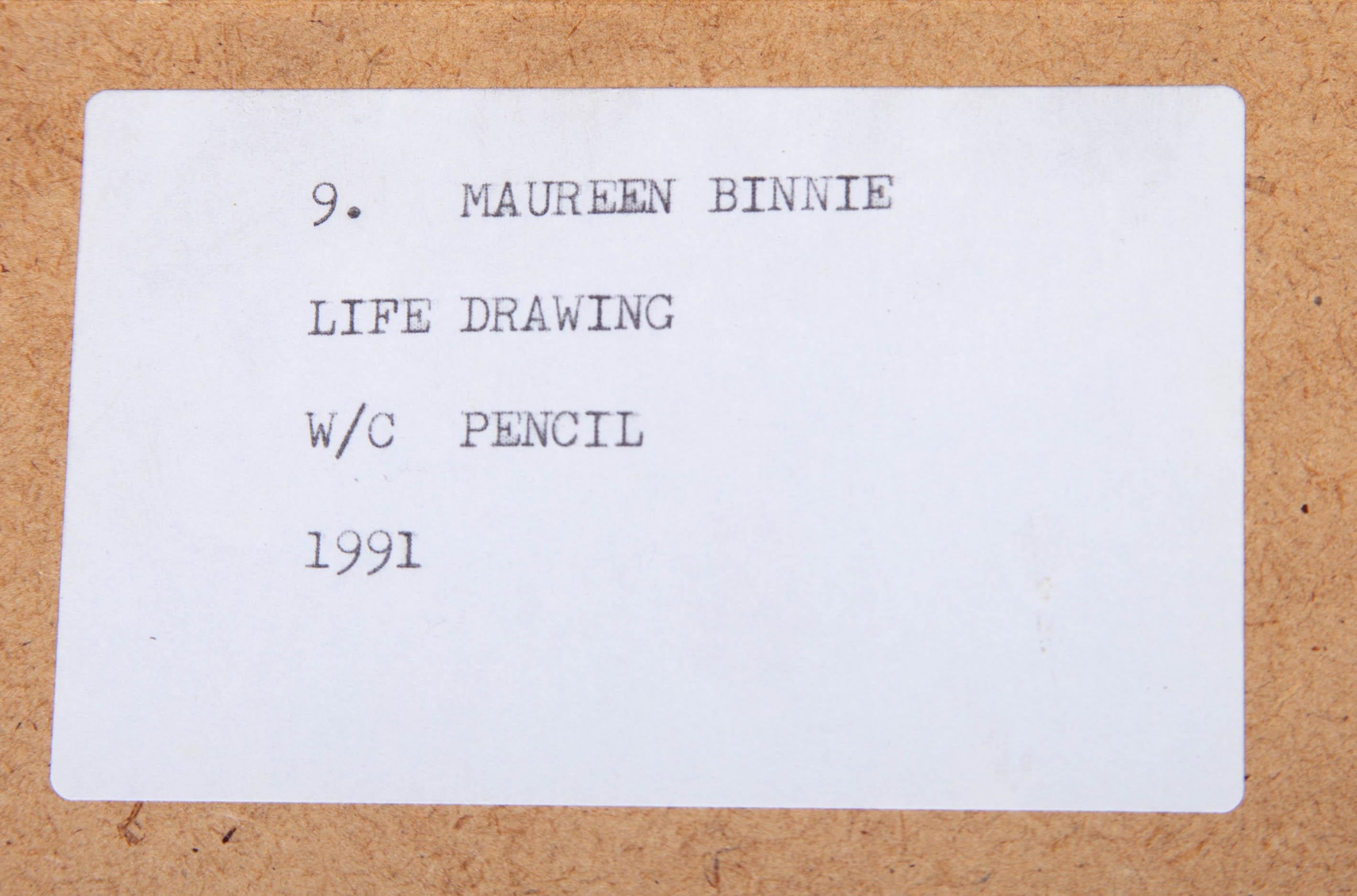 Maureen Binnie (b.1958) - 1991 Graphite Drawing, Introspective Nude For Sale 4