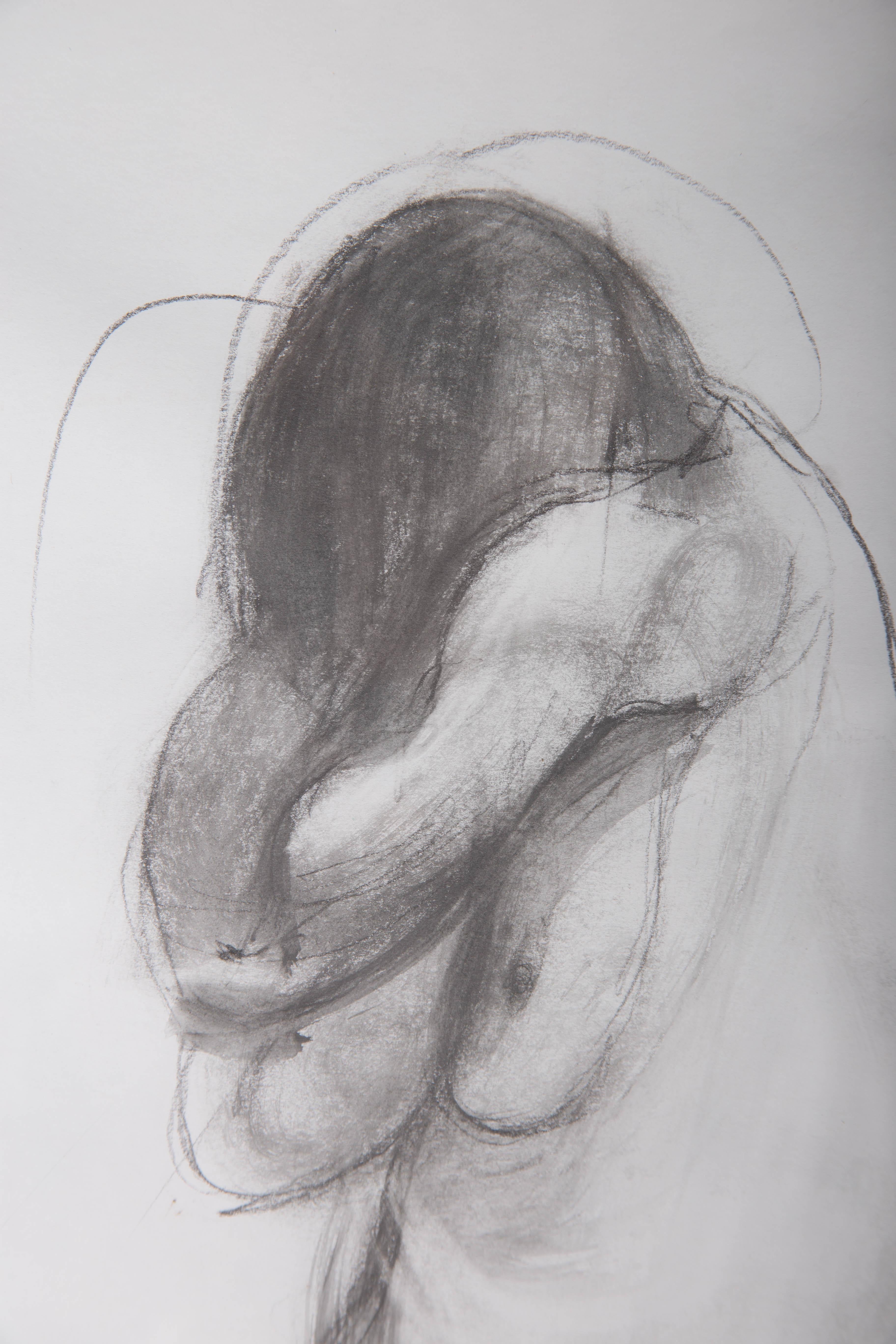 Maureen Binnie (b.1958) - 1991 Graphite Drawing, Introspective Nude For Sale 3