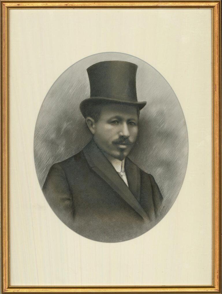 Unknown Portrait – Aquarell des späten 19. Jahrhunderts – Dr. Zakiota