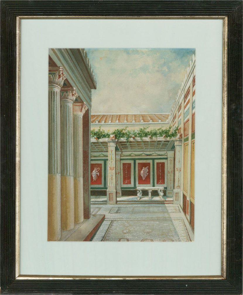 20th Century Watercolour - The Villa For Sale 1