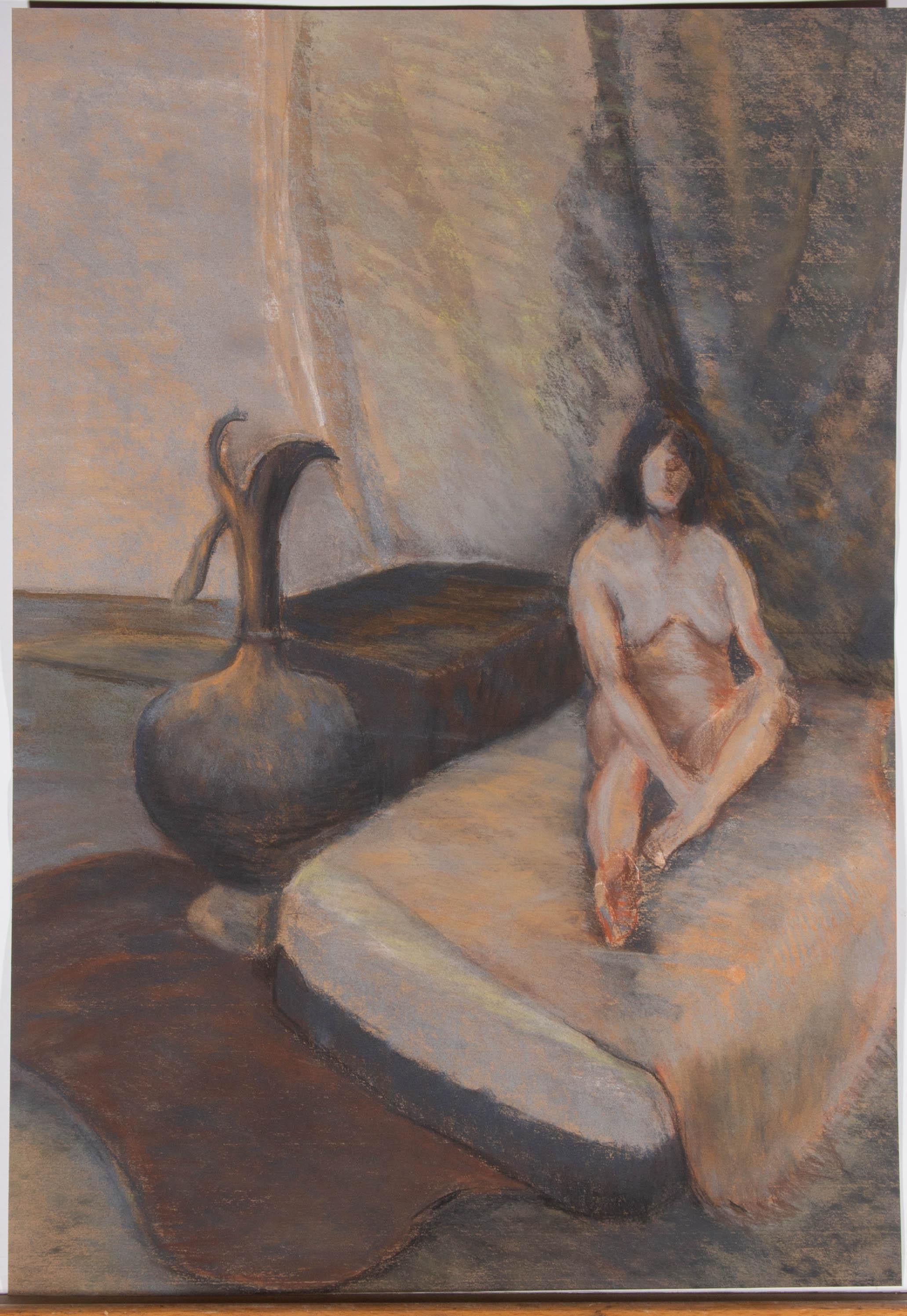 Joyce Moore - Contemporary Pastel, Nude Woman For Sale 1