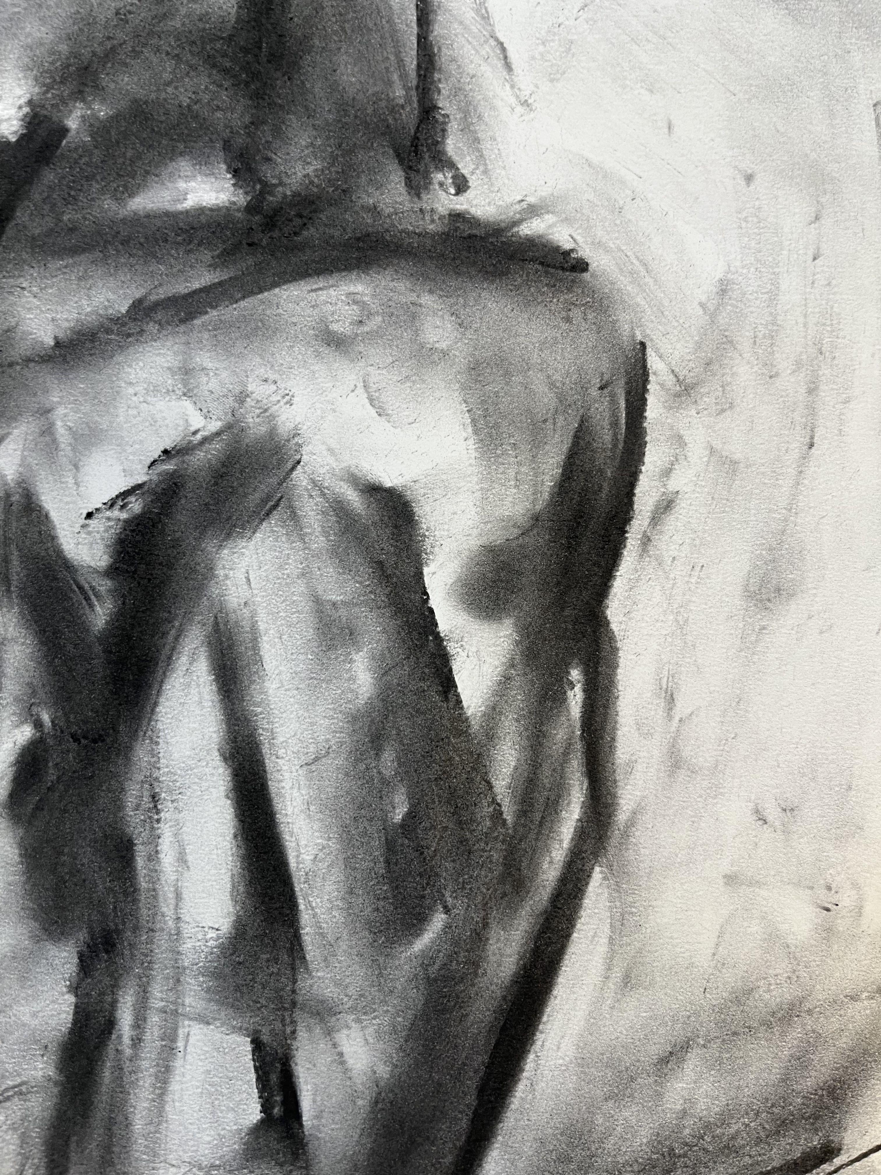 Beware, Drawing, Charcoal on Paper - Impressionist Art by James Shipton