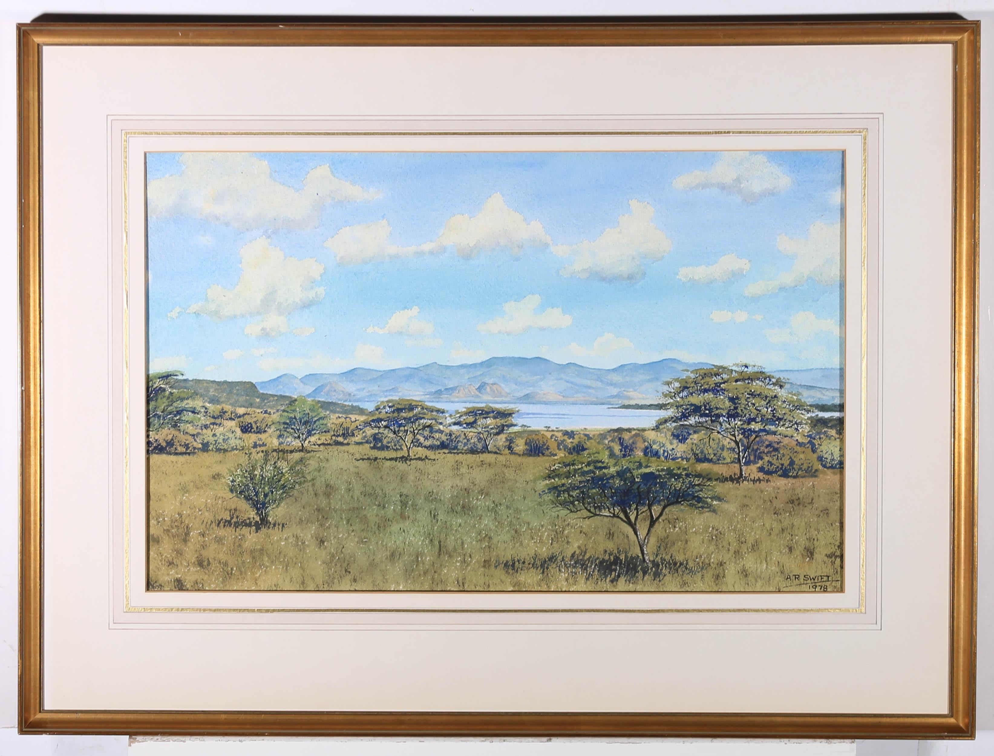 A. R. Swift - 1978 Watercolour, Across The Savannah 2