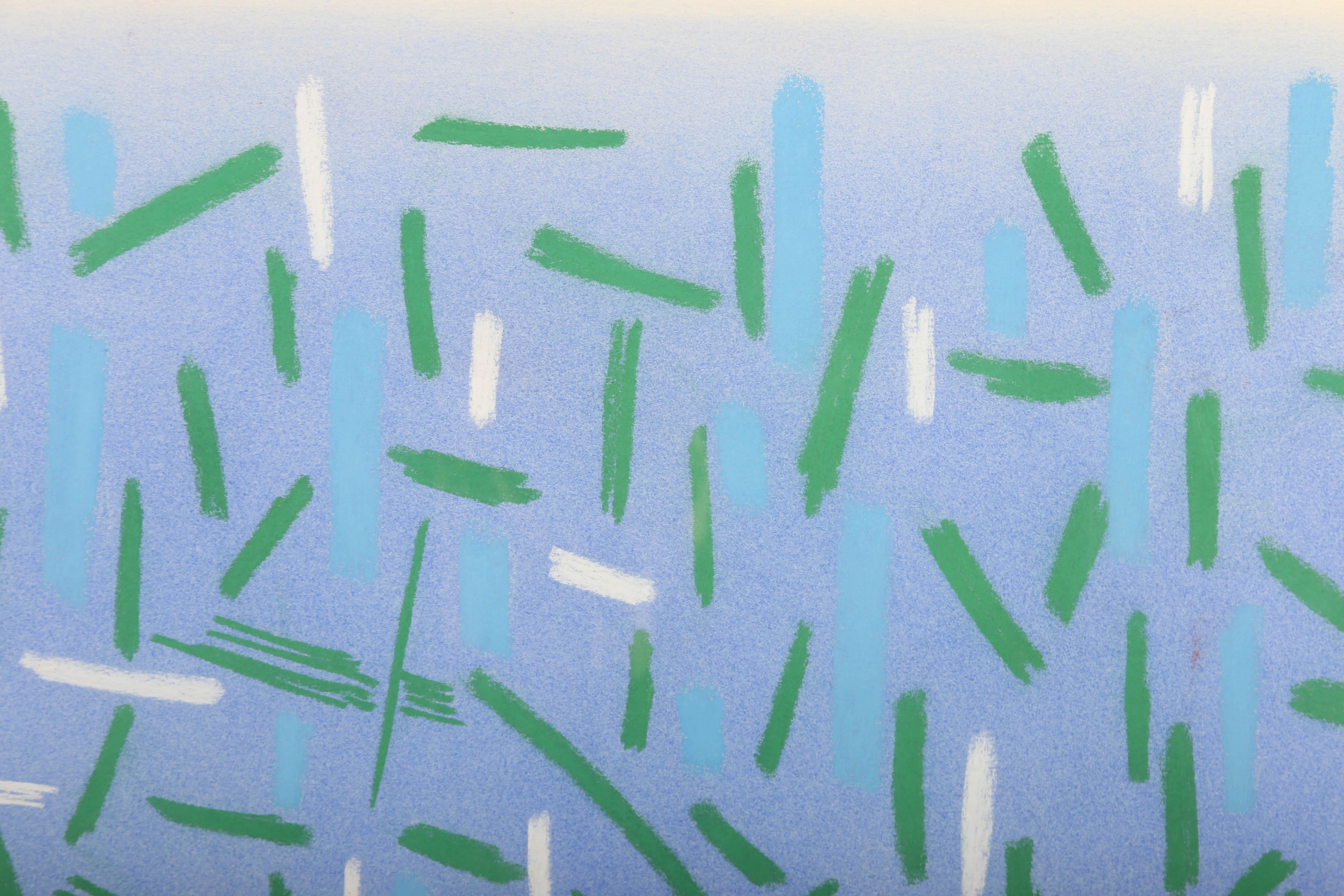 Andrew Southall (geb. 1947) - 1988 Pastell, Abstrakt in Blau im Angebot 3