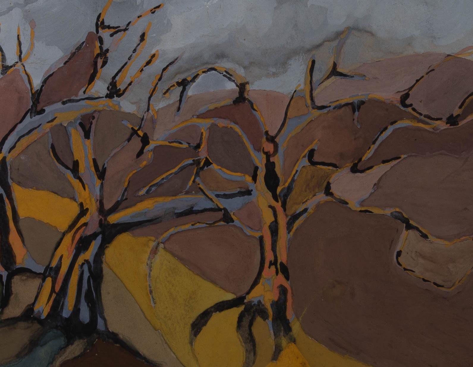 Maurice Wallbridge - 20th Century Gouache, Leafless Trees 1