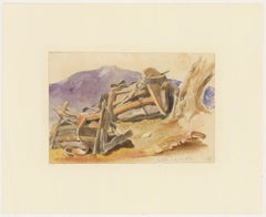 Attrib. Thomas Hartley Cromek (1809-1873) - 1834 Watercolour, Delphi, Greece