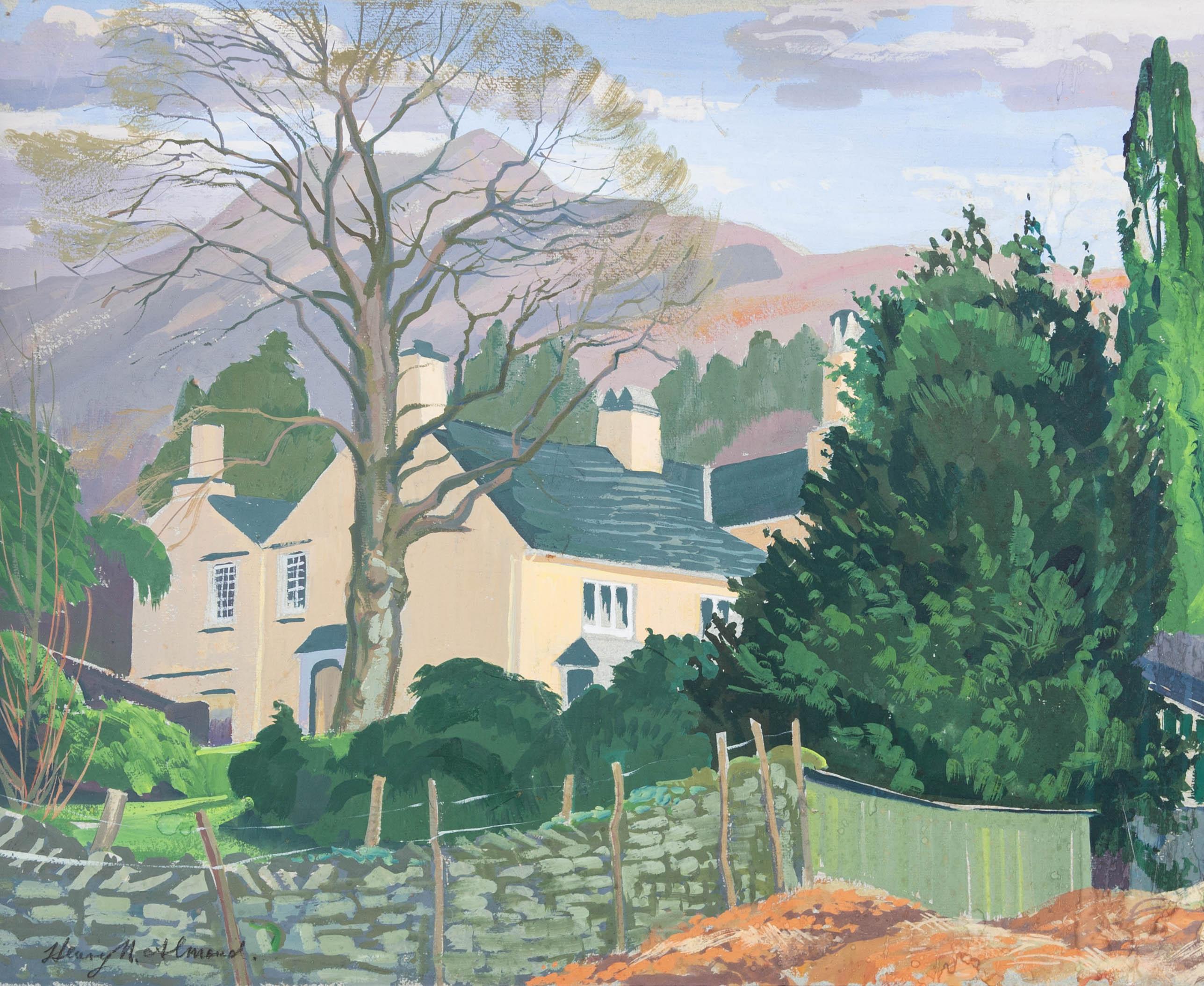 Henry Almond (1918-2000) - Signé « The Country Cottage » à la gouache du milieu du XXe siècle 1