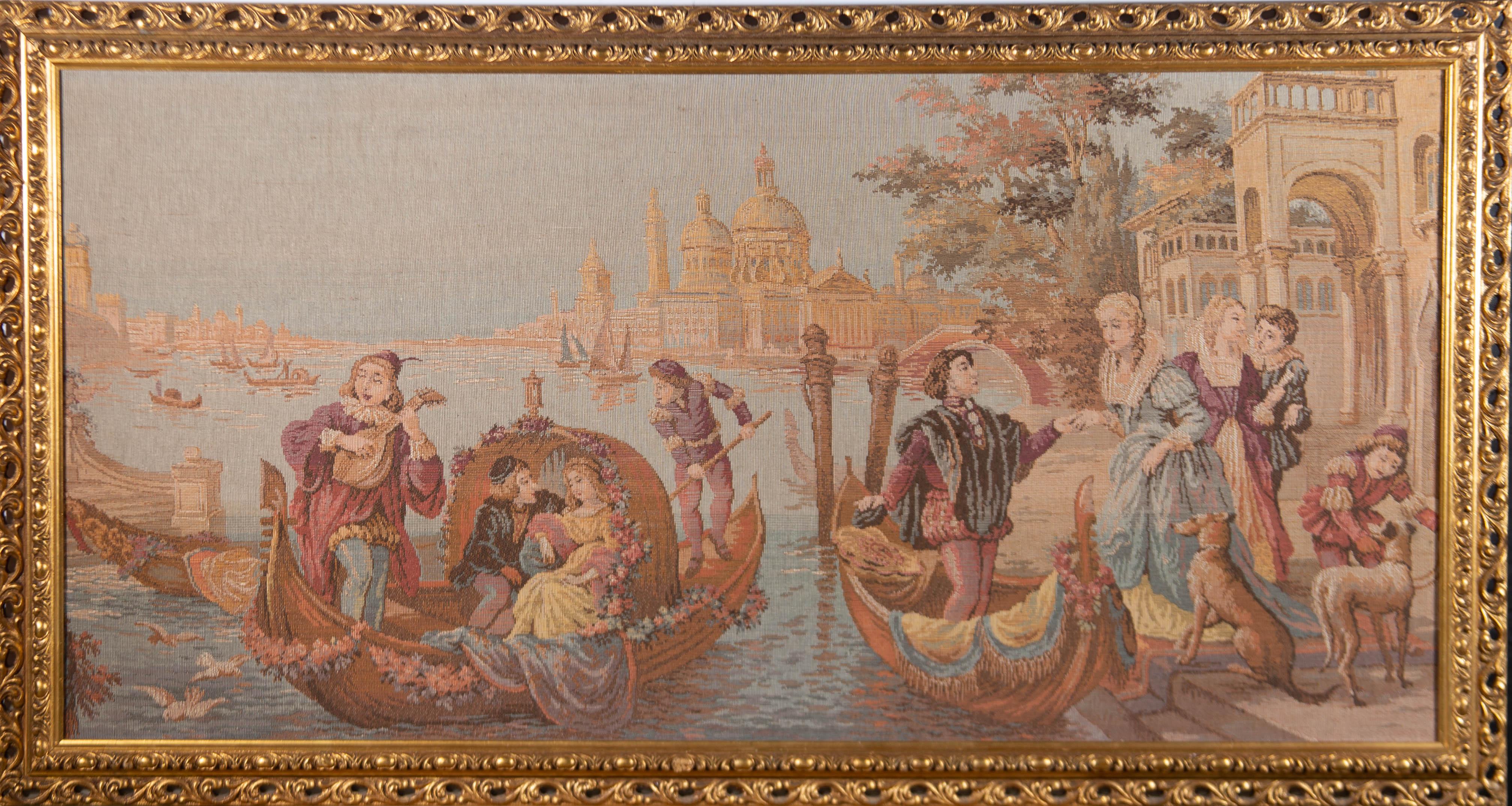 Mid 20th Century Embroidery - Venice Scene - Art by Unknown