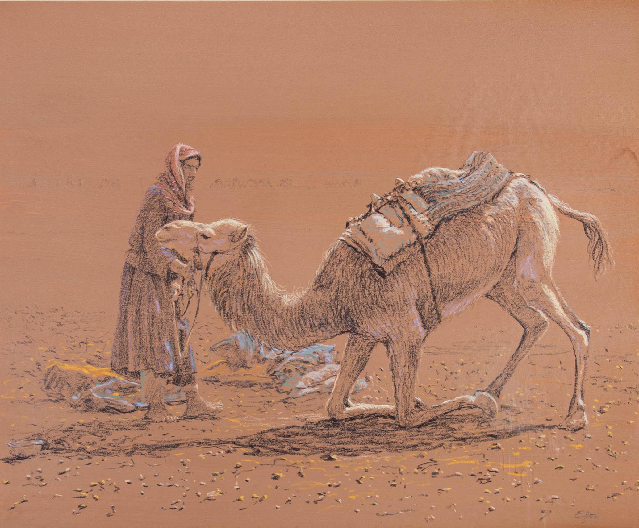 Nicholas Egon (1921-2017) - 20th Century Pastel, Man with Camel 1