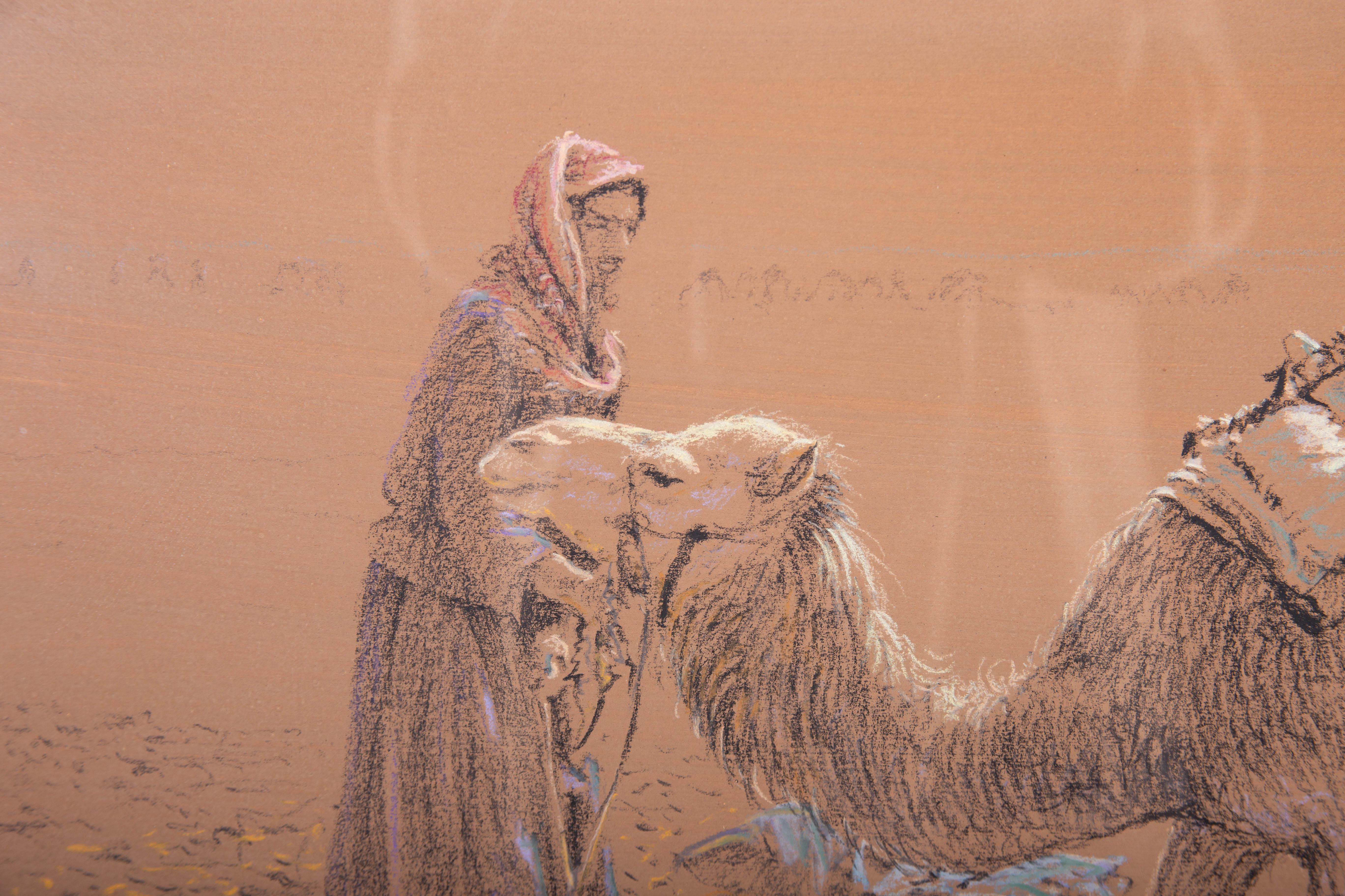 Nicholas Egon (1921-2017) - 20th Century Pastel, Man with Camel 3