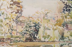 John Linfield (b.1930) - Watercolour, The Vicarage Garden, Bradford on Avon