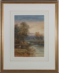 Lennard Lewis RA (1826-1913) - 1896 Aquarell, Fischen in der Abenddämmerung
