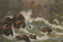 Ezra Elmer Keene (1853-1929) - Pastello firmato della fine del XIX secolo, Baia di Burniston