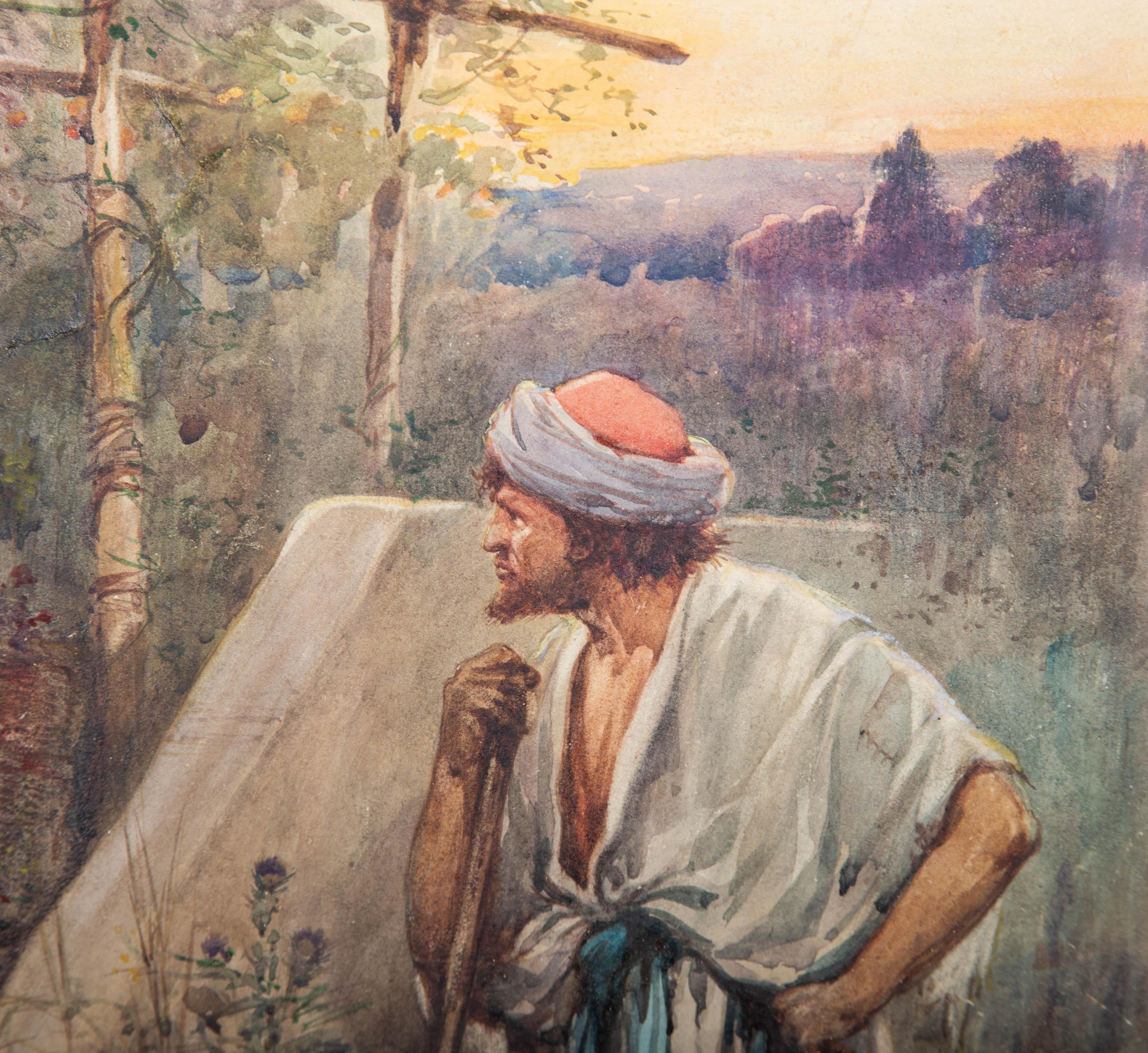 Evelyn Stuart Hardy (1865-1935) - Early 20th Century Watercolour, Biblical Scene For Sale 2