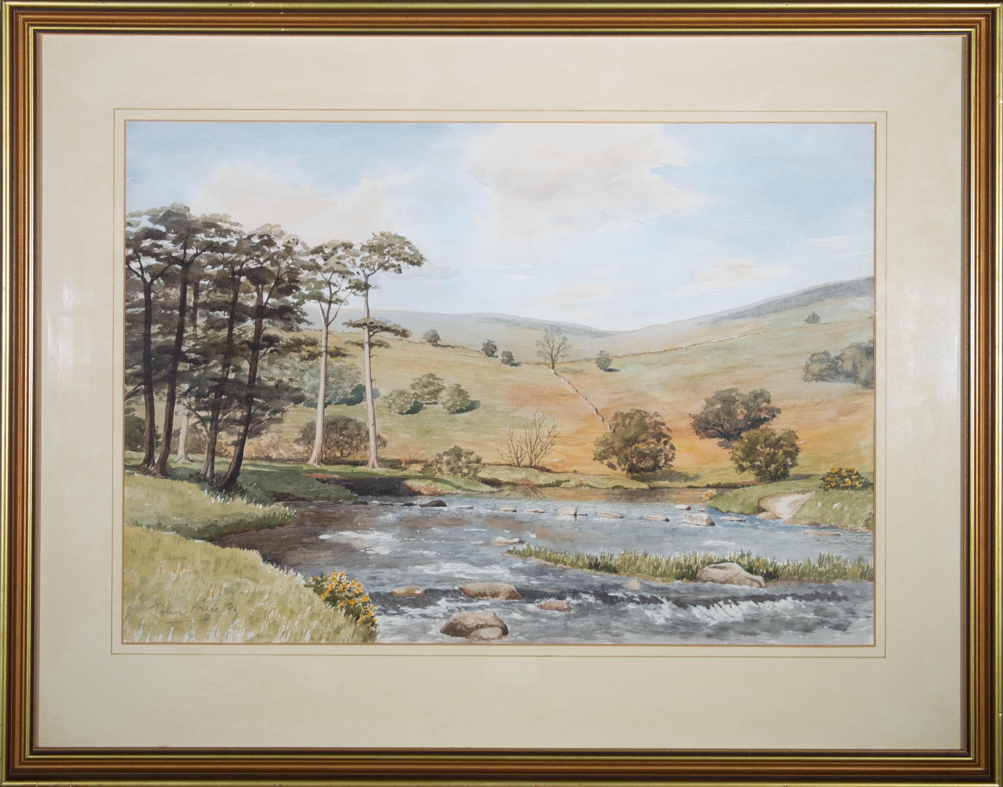 Hubert CornishJohn Price Landscape Art - John Price - 1993 Watercolour, West Dart, Sherberton