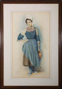 J. C. Hayne - Early 20th Century Watercolour, The Milkmaid