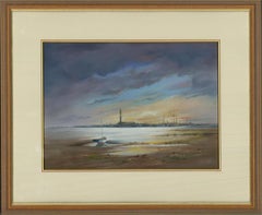 Colin George - Signé « The Boat on the Shore », Pastel du milieu du XXe siècle