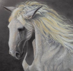 Contemporary Pastel - Majestic White Horse