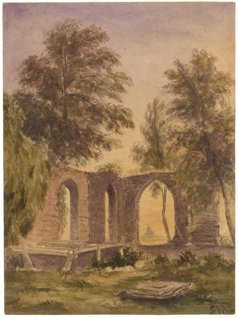 David Cox Jnr. ARWS (1809-1885) - Signed Watercolour, Ruins in the Woods For Sale 1