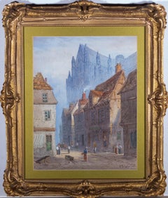 Antique Henry Thomas Schafer (1854-1915) - Watercolour, Street Scene I