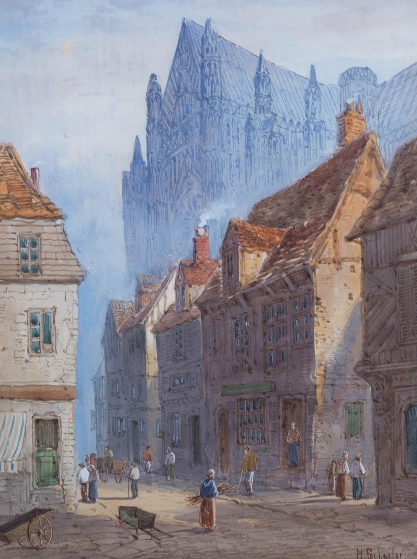 Henry Thomas Schafer (1854-1915) - Watercolour, Street Scene I 1