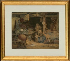 G. Cook - 1881 Watercolour, The Market