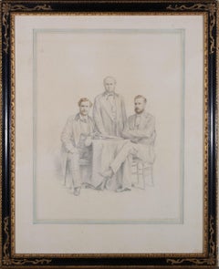 Late 19th Century Graphite Drawing - Father And Sons