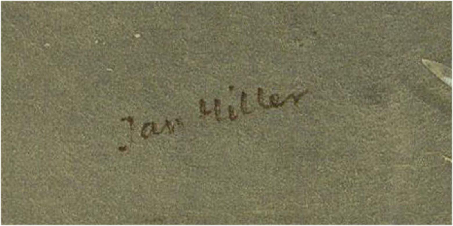 Jan Stanley Hiller (n.1918) - Acuarela de mediados del siglo XX, Alimentando a los pájaros en venta 2