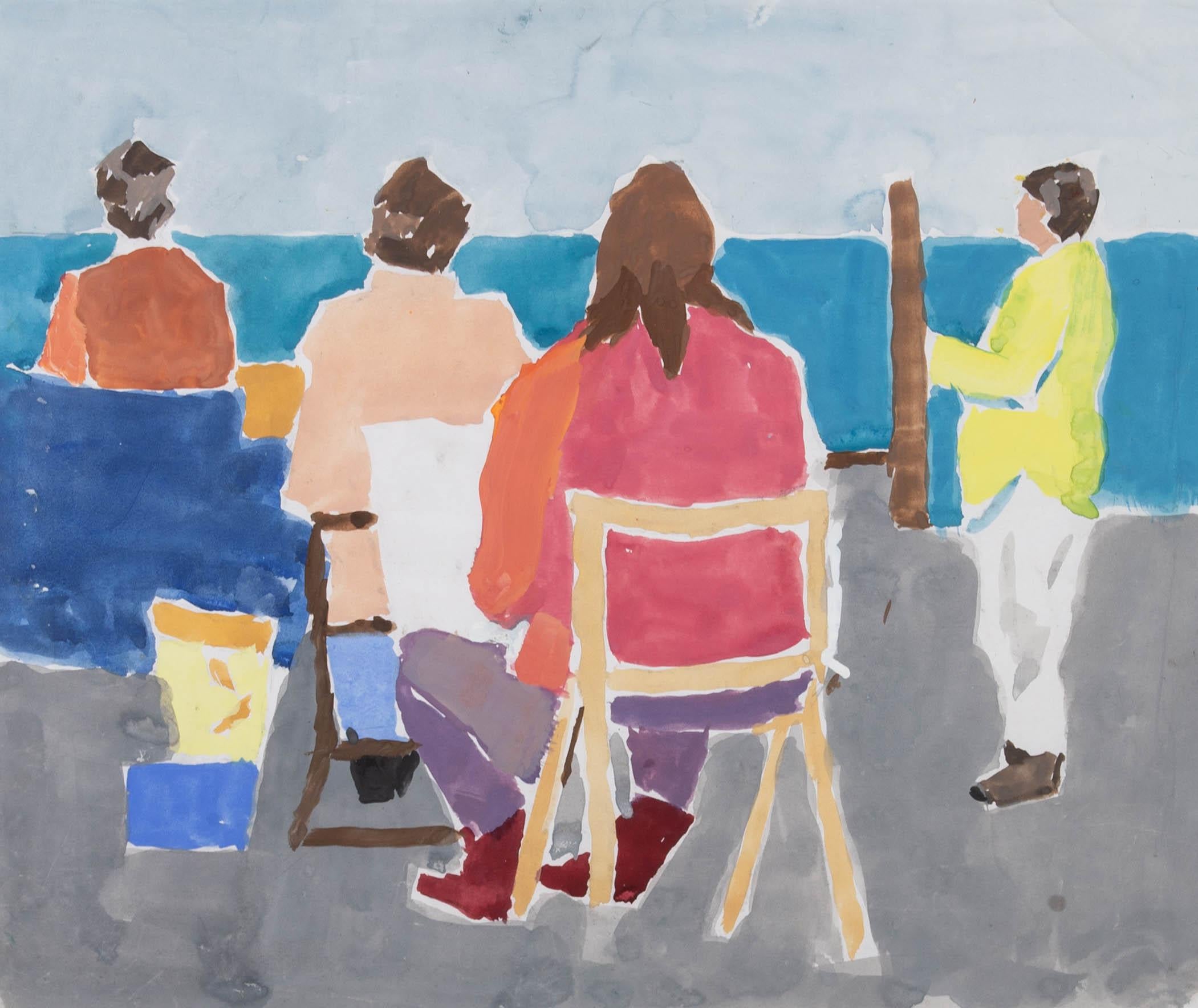 Attrib. Claire Ritson (1906-2005) - Gouache du XXe siècle, La salle d'art en vente 1