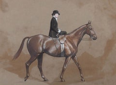 Ayerst Young - 1932 Watercolour, Horse Rider in Side-Saddle