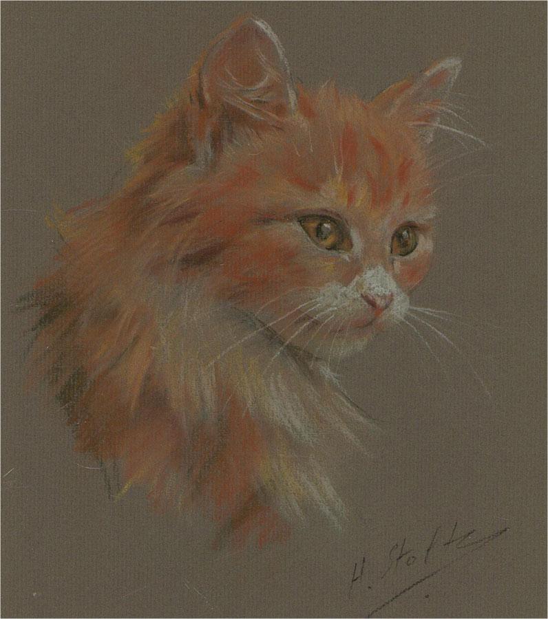 Pastellfarbener, Ingwer Kitten von Sally Trueman – 20. Jahrhundert – Art von Heinrich Stoltz