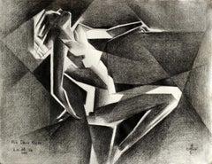 Art Deco Nude â€“ 23-08-22, Drawing, Pencil/Colored Pencil on Paper