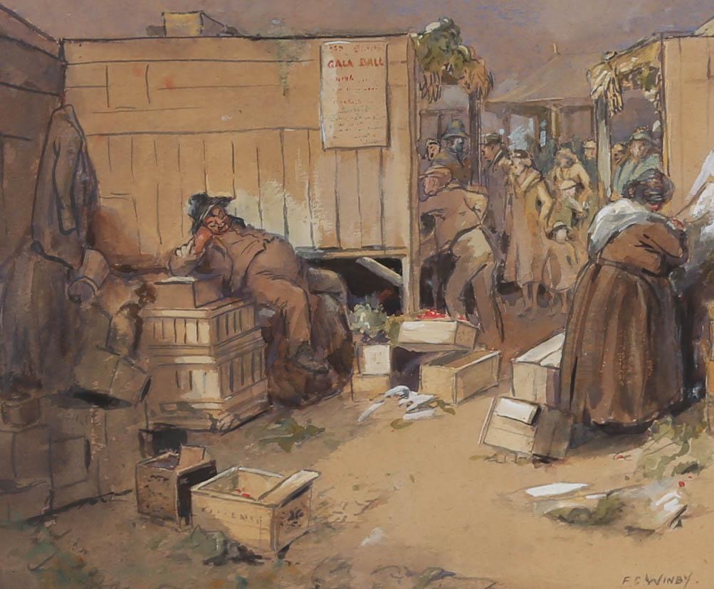 Frederick Charles Winby (1875-1959) - Watercolour, Back of The Stalls For Sale 1
