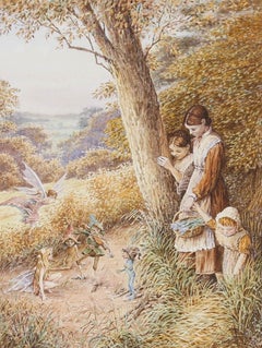 John Cecil Lund (b.1932) - Watercolour, Musical Pixies & Woodland Fairies