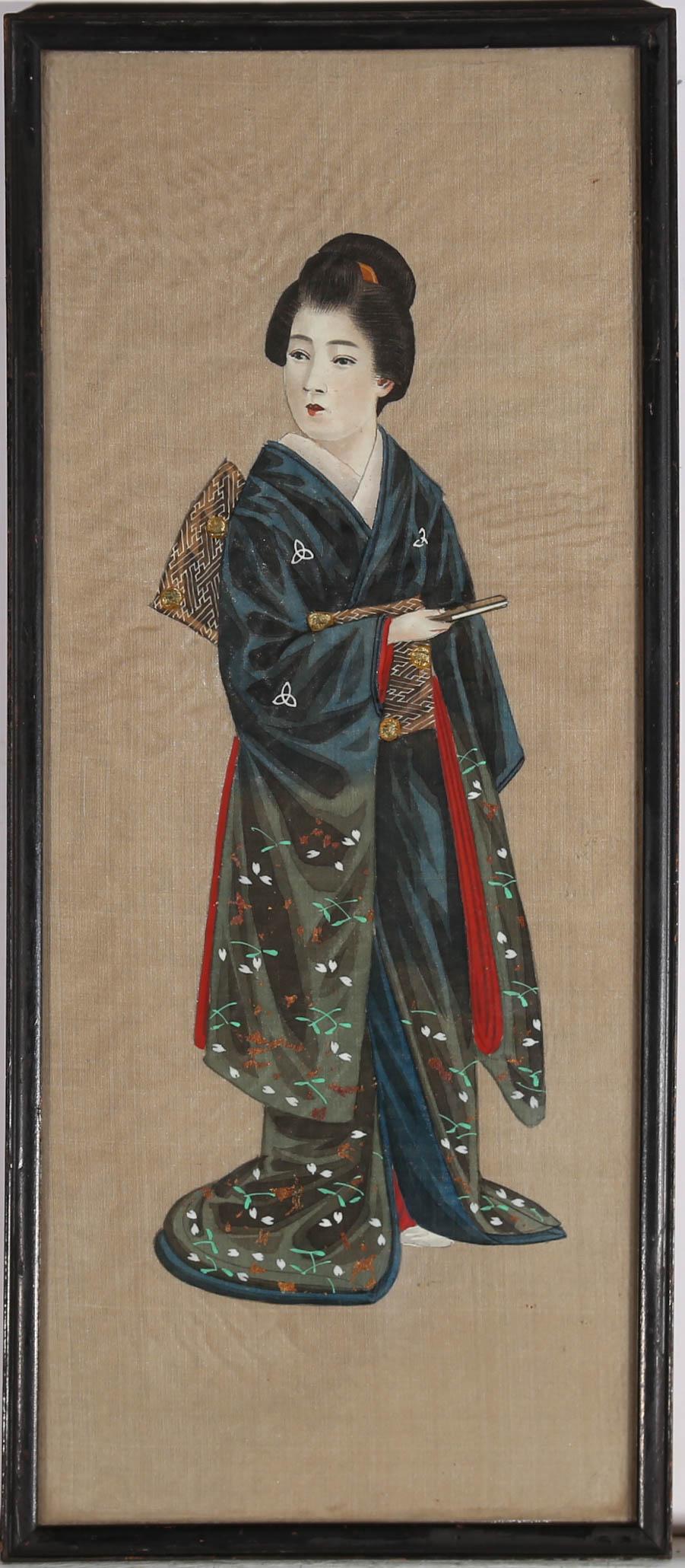 Unknown Portrait - Framed Early 20th Century Watercolour - Study of a Geisha