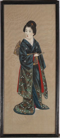 Framed Early 20th Century Watercolour - Study of a Geisha