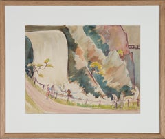 Vintage Mabel Dudley Short (fl.1920-1940) - Framed Watercolour, Admiring The Waterfall