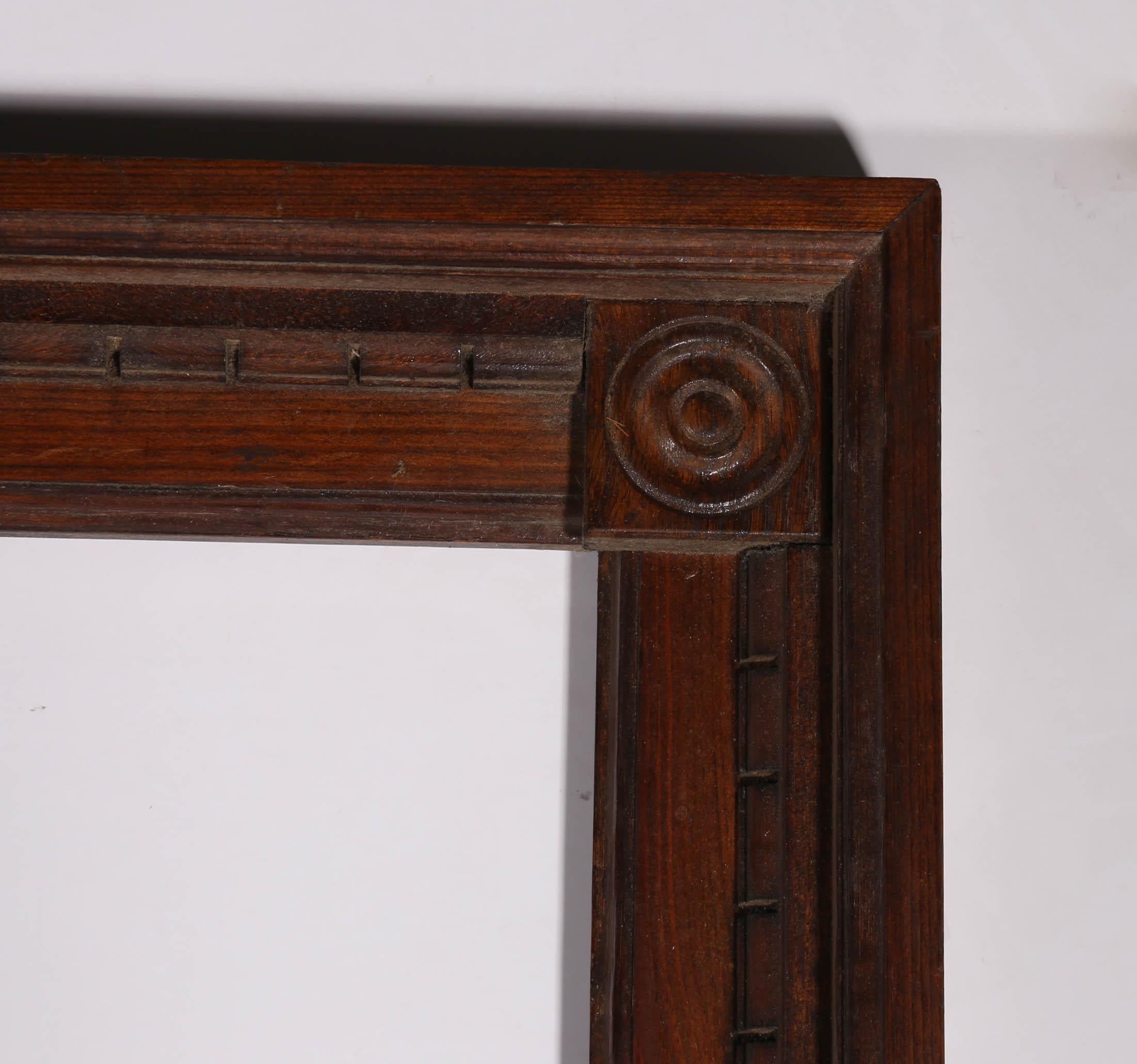 Very Large Early 20th Century Dark Wood Picture Frame - Greek Revival Style For Sale 2
