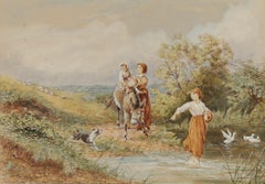 H. Murray - Early 20th Century Watercolour, Donkey by the Stream