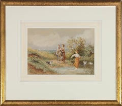 Antique H. Murray - Early 20th Century Watercolour, Donkey by the Stream